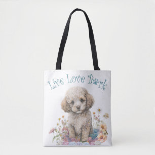 Poodle Dog Moeder Bloemen Tote Bag