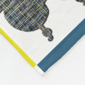 Poodle Dog & Paw Print Yellow Grid Silhouette Fleece Deken (Hoek)