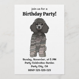 Poodle Dog Pet Birthday Party Kaart