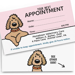Poodle Dog Pet Care Afspraakherinnering Visitekaartje