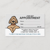 Poodle Dog Pet Care Afspraakherinnering Visitekaartje (Voorkant)