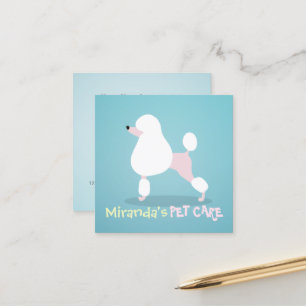 Poodle Dog Pet Care Sitting Bathing Grooming Salon Afsprakenkaartje