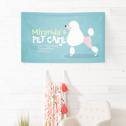 Poodle Dog Pet Care Sitting Bathing Grooming Salon Spandoek (Insitu)