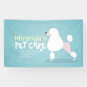 Poodle Dog Pet Care Sitting Bathing Grooming Salon Spandoek (Horizontaal)
