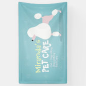Poodle Dog Pet Care Sitting Bathing Grooming Salon Spandoek (Verticaal)