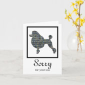 Poodle Dog Pet Sympathia Card Kaart (Gele Bloem)