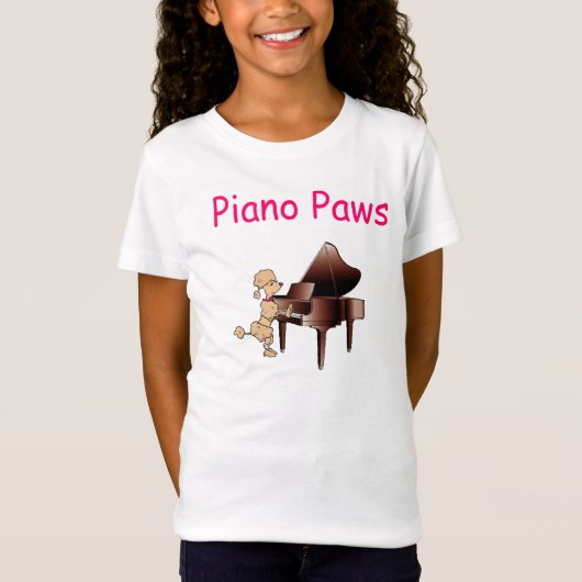 Poodle (Dog) Pianist Piano Paws Shirt (Voorkant)