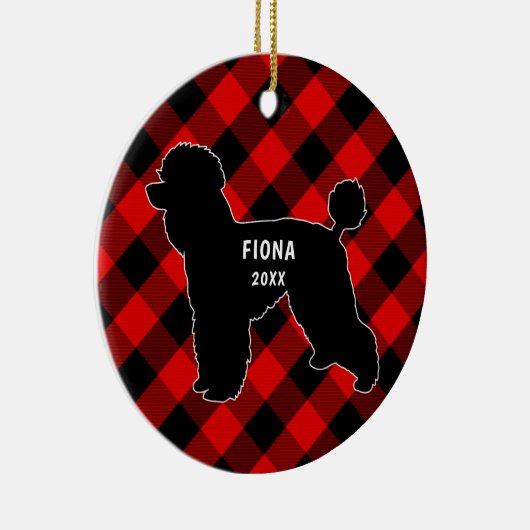 Poodle Dog Pset-kerstversiering Keramisch Ornament (Rechts)