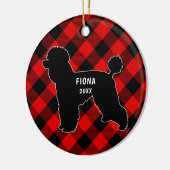 Poodle Dog Pset-kerstversiering Keramisch Ornament (Links)