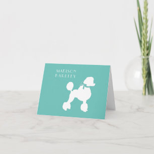 Poodle Dog Puppy French Notitiekaartje