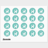 Poodle Dog Puppy French Ronde Sticker (Vel)