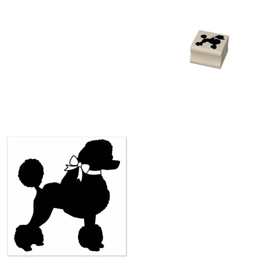 Poodle Dog Puppy French Rubberstempel (Gestempeld)