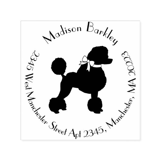 Poodle Dog Puppy French Zelfinktende Stempel (Design)
