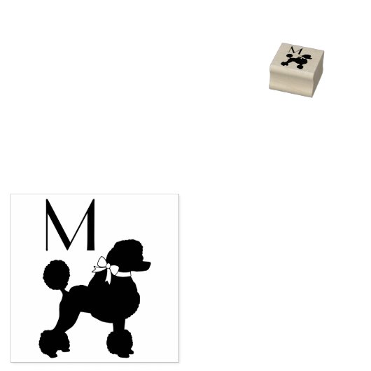 Poodle Dog Puppy Rubberstempel (Gestempeld)