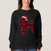 Poodle Dog Red Pset-kerstpyjama's Licht Gift Trui (Voorkant)