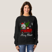 Poodle Dog Riding Red Truck Kerstdecoratie Trui (Voorkant volledig)