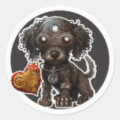 Poodle Dog Ronde Sticker (Voorkant)