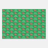 Poodle Dog Schattige Silhouet Groen Merry Woofmas Inpakpapier Vel (Voorkant)