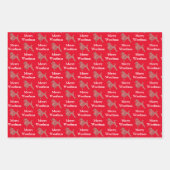 Poodle Dog Schattige Silhouet Rood Merry Woofmas Inpakpapier Vel (Voorkant)