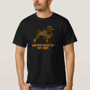 Poodle Dog Silhouet Leuk Sinaasappel Halloween T-shirt