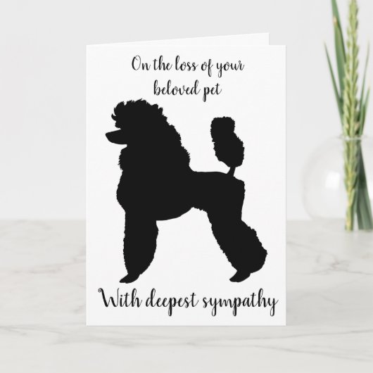Poodle dog silhouette aangepaste pet sympathcard feestdagen kaart (Voorkant)