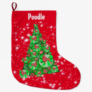 Poodle Dog Silhouette kerstboom Grote Kerstsok