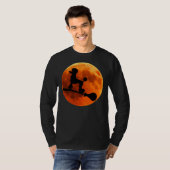 Poodle Dog Silhouette Moon Halloween T-shirt (Voorkant volledig)