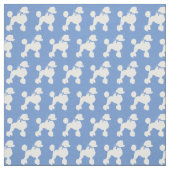 Poodle Dog Silhouette Pet Light Blue Stof (Swatch)