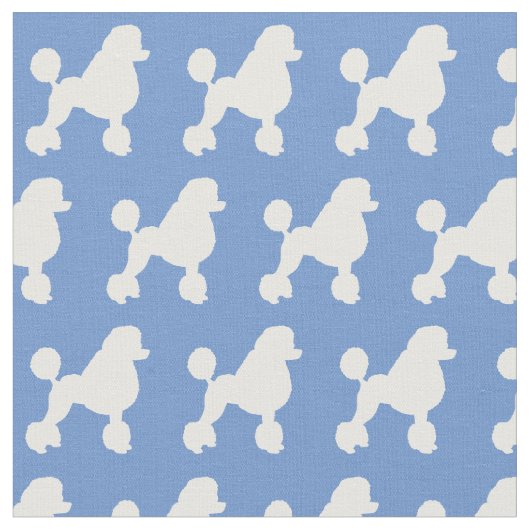 Poodle Dog Silhouette Pet Light Blue Stof (Close Up)