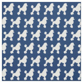 Poodle Dog Silhouette Pet Navy Blue Stof (Swatch)