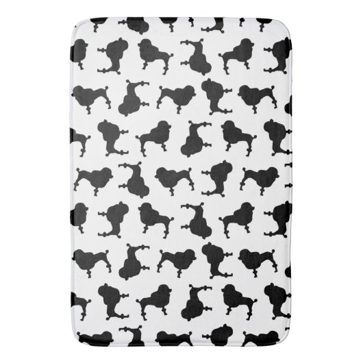 Poodle Dog Silhouettes CUSTOM ACHTERGROND COLOR Badmat (Voorkant Verticaal)