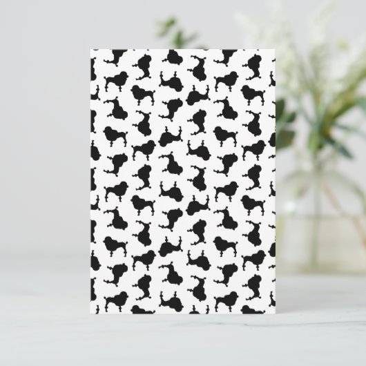 Poodle Dog Silhouettes CUSTOM ACHTERGROND COLOR Bedankkaart (Staand voorkant)