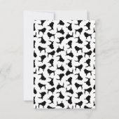 Poodle Dog Silhouettes CUSTOM ACHTERGROND COLOR Bedankkaart (Achterkant)