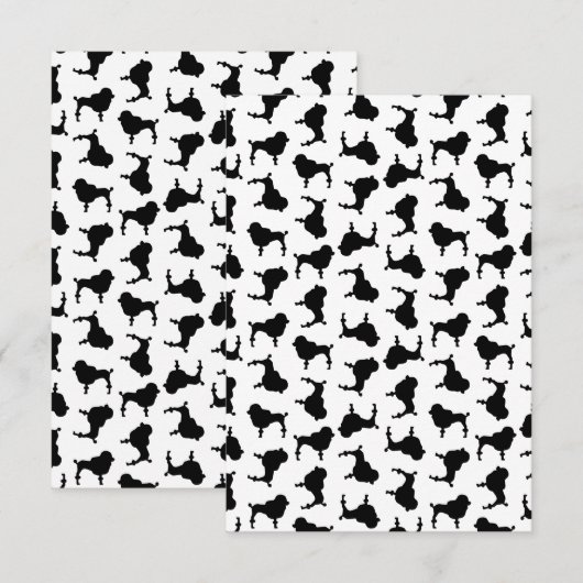 Poodle Dog Silhouettes CUSTOM ACHTERGROND COLOR Bedankkaart (Voorkant / Achterkant)