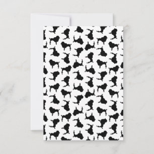 Poodle Dog Silhouettes CUSTOM ACHTERGROND COLOR Bedankkaart