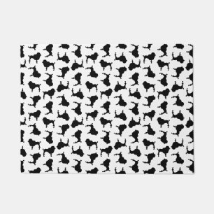 Poodle Dog Silhouettes CUSTOM ACHTERGROND COLOR Deurmat
