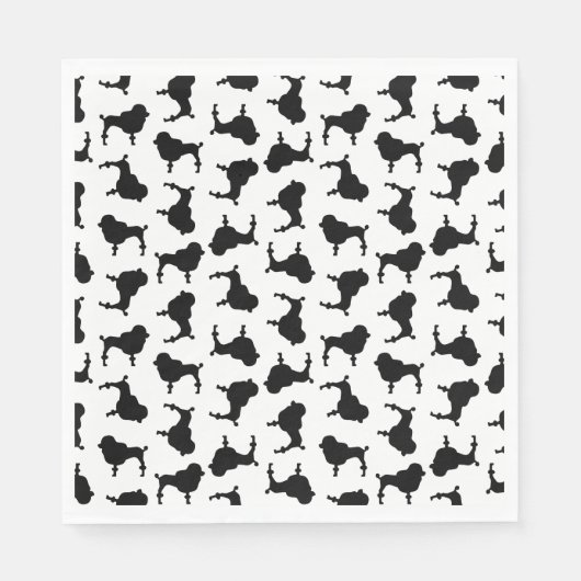 Poodle Dog Silhouettes CUSTOM ACHTERGROND COLOR Servet (Voorkant)
