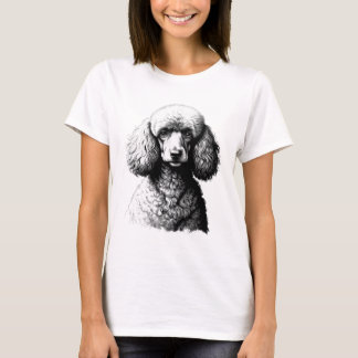Poodle Dog Sketch Art Women’s White Tee T-shirt