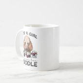 Poodle Dog Standard Poodle Gewoon een meisje dat v Koffiemok (Voorkant links)