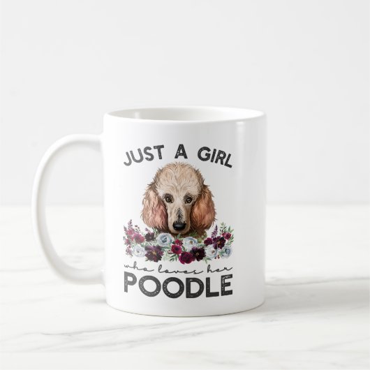 Poodle Dog Standard Poodle Gewoon een meisje dat v Koffiemok (Links)