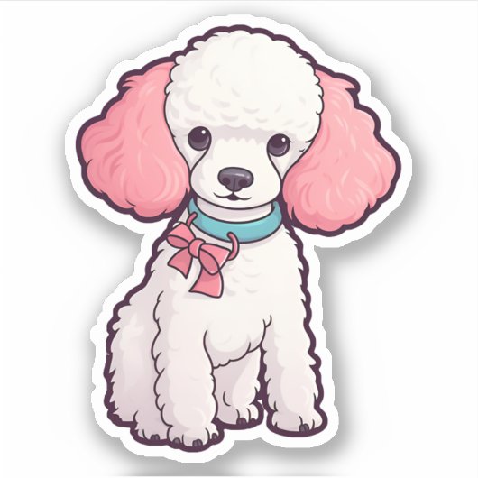 Poodle Dog Super Cute   Sticker (Voorkant)