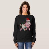 Poodle Dog Ugly kerstSweater Xmas Tree Lights Trui (Voorkant volledig)