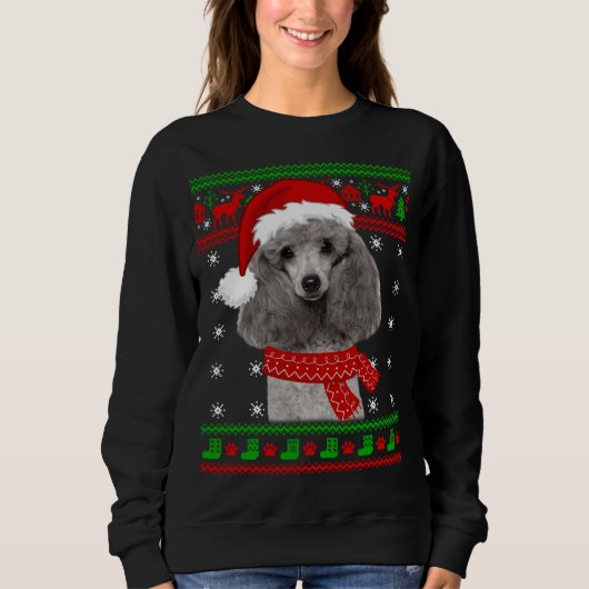 Poodle Dog Ugly Sweater Kerstpuppy Hondenliefhebbe (Voorkant)