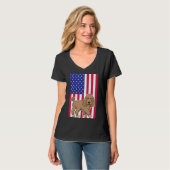 Poodle Dog USA vlag T-shirt (Voorkant volledig)