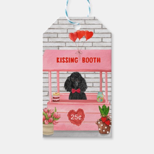 poodle Dog Valentijnsdag Kissing Booth Cadeaulabel (Voorkant)