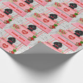 poodle Dog Valentijnsdag Kissing Booth Cadeaupapier (Hoek)