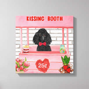 poodle Dog Valentijnsdag Kissing Booth Canvas Afdruk