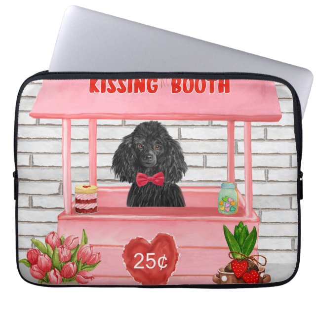 poodle Dog Valentijnsdag Kissing Booth Laptop Sleeve (Voorkant)
