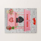 poodle Dog Valentijnsdag Kissing Booth Legpuzzel (Horizontaal)