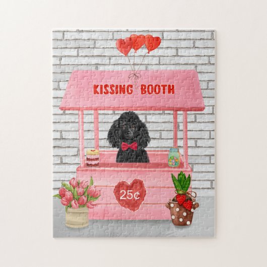 poodle Dog Valentijnsdag Kissing Booth Legpuzzel (Verticaal)